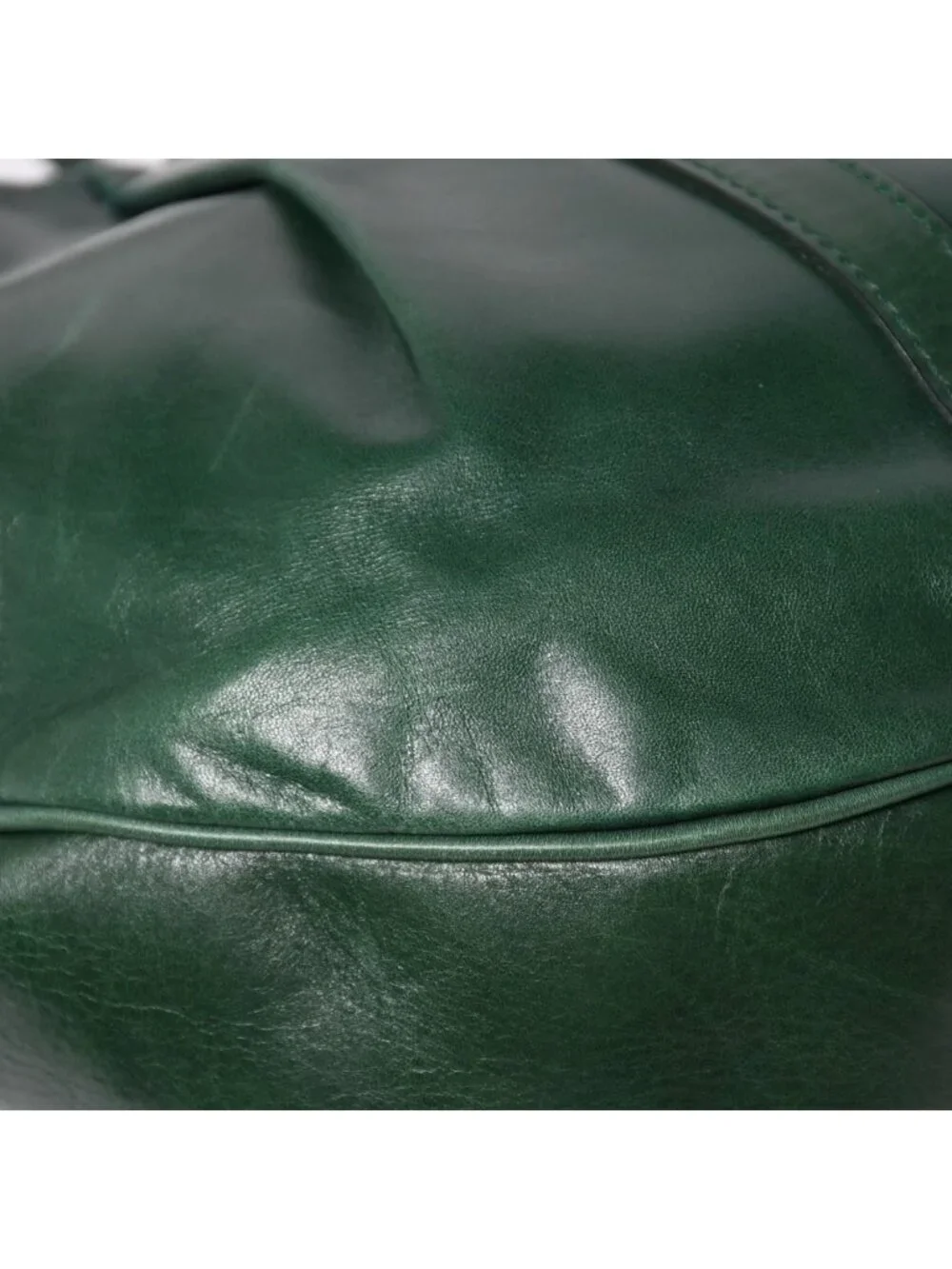 Saint Laurent Rive Gauche Leather Hobo Shoulder Bag Tom Ford Era Pleated Green